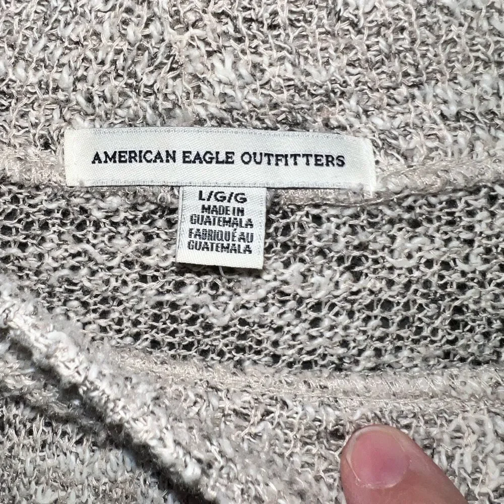 American Eagle Outfitters Light Gray Turtleneck Sweater